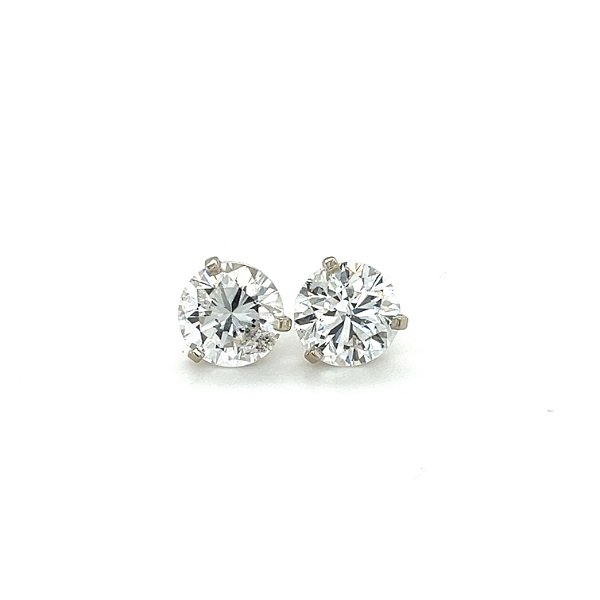 Closeup photo of 18k White Gold 3.53tw Diamond Stud Earrings, I1-E/G