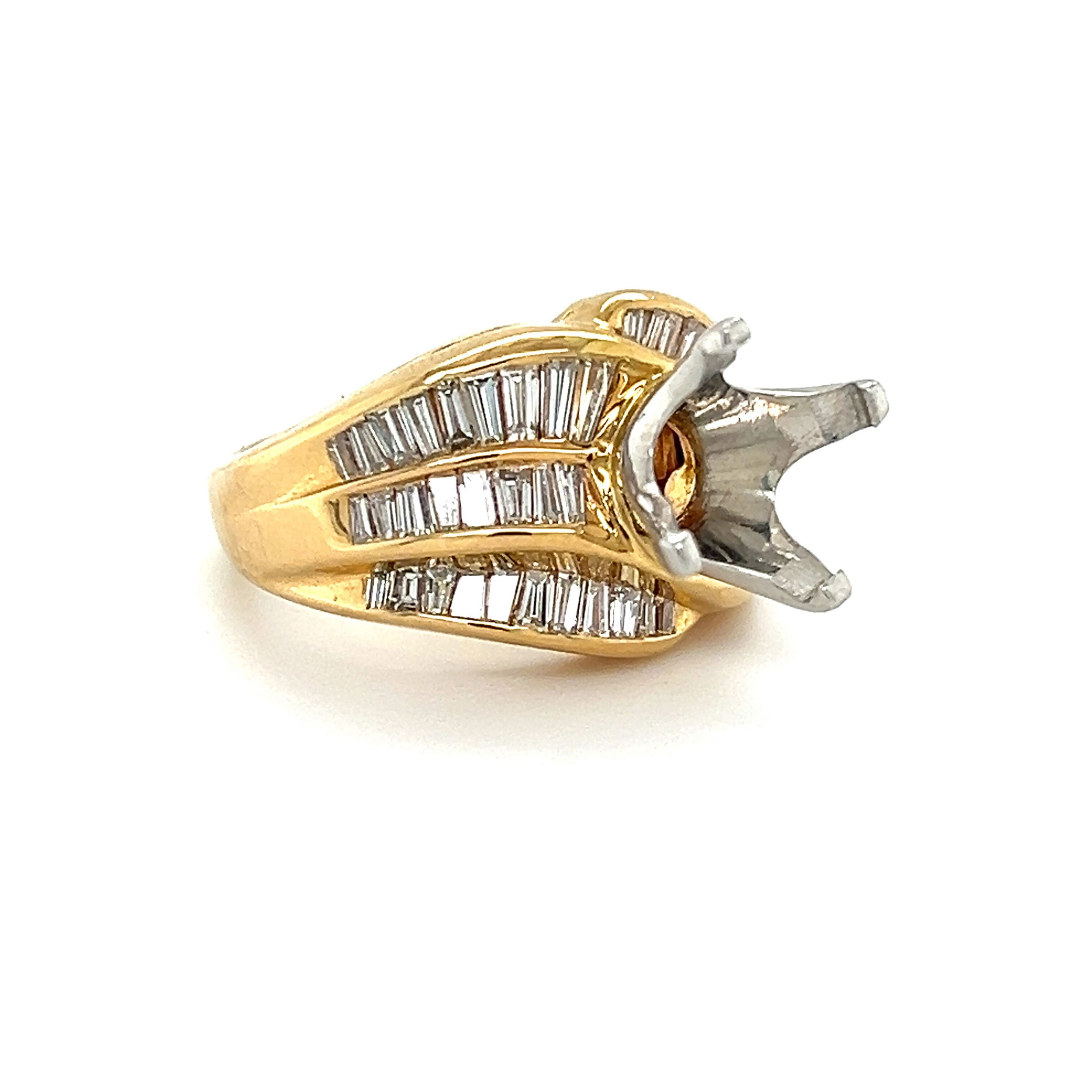 18k Yellow Gold ~2.50tw Diamond Semi-Mount Ring