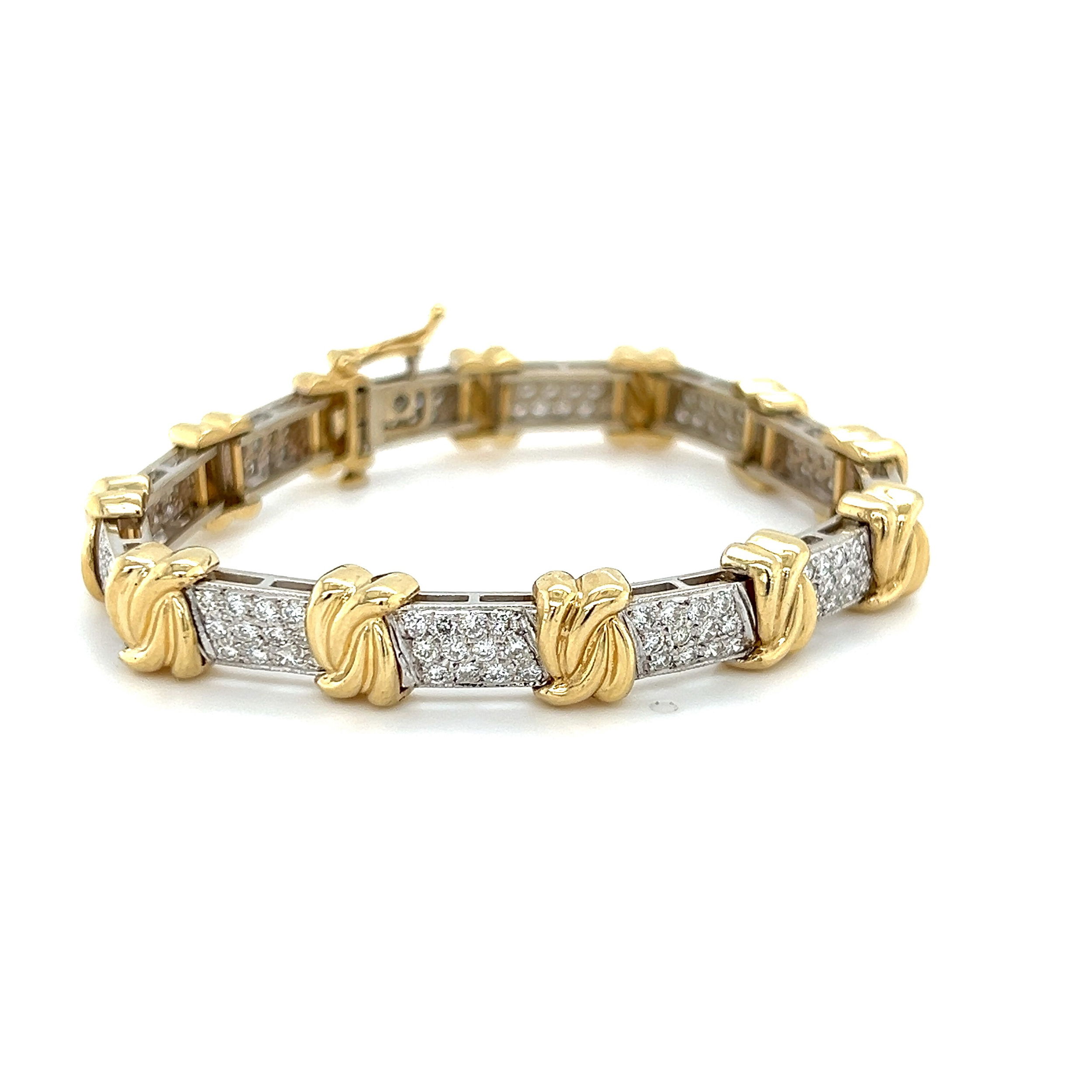 14k Two-Tone ~3tw Diamond Bracelet