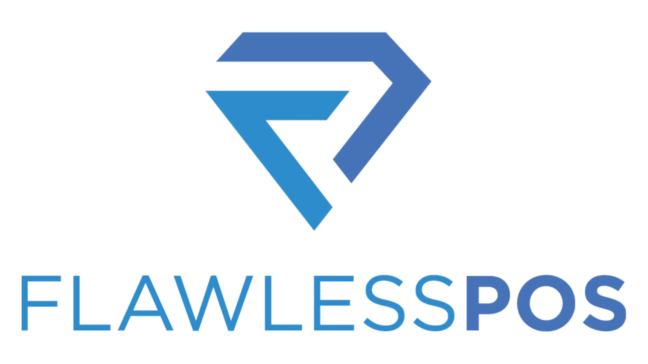 Flawless POS logo with a blue diamond icon above the company name