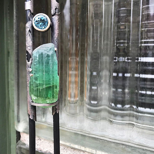 green tourmaline bolo tie