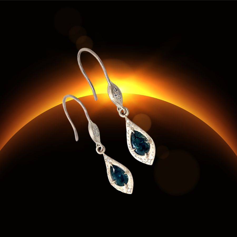 adel chefridi blue sapphire earrings