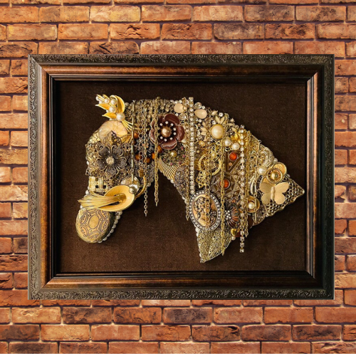 DIY repurpose vintage costume jewelry into home decor