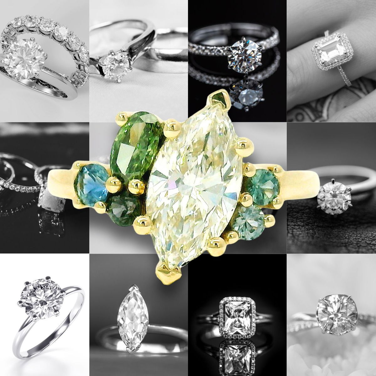 Comparison of cookie-cutter mass-produced ring and bespoke custom-designed ring