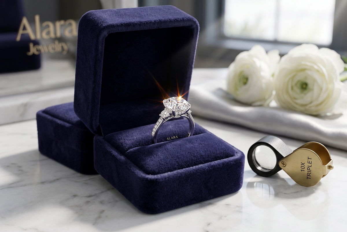Alara Jewelry custom engagement ring with natural diamond