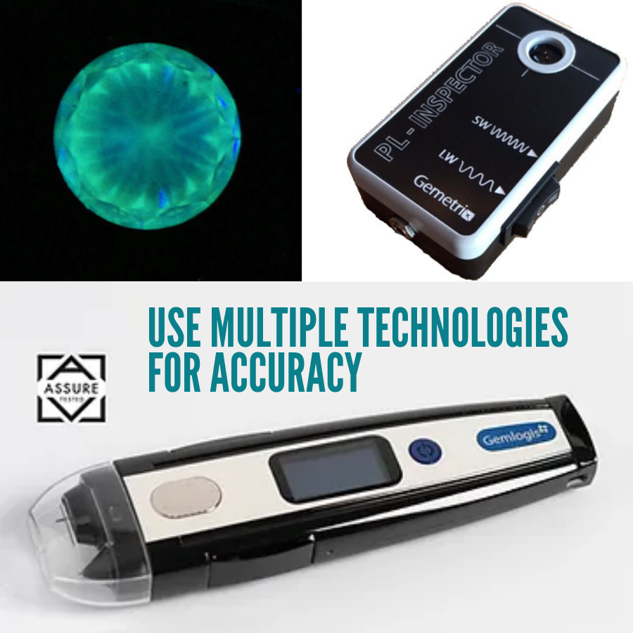to be accurate use different technologies to test lab grown diamonds