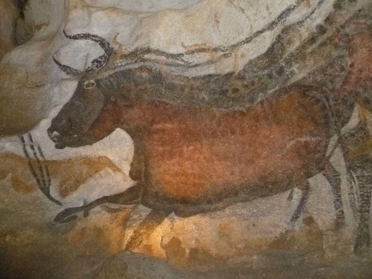 Magdalenian cave paintings at Lascaux France depicting Ice Age animals, circa 15000 BCE