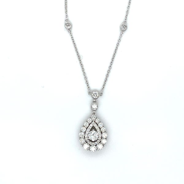 Closeup photo of 14KW ~1.25 cttw Diamond Necklace H+ VS+ 18" 4.2g