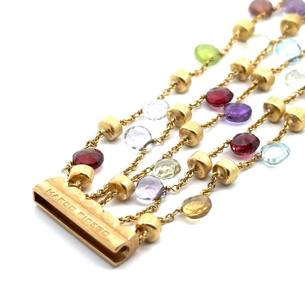 Closeup photo of Marco Bicego 18K Bracelet 5 Strand Paradise Multi Gem 26.7g