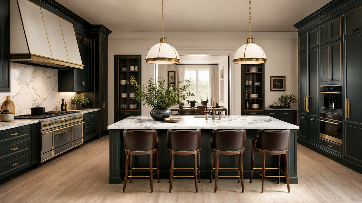 Architectural custom white oak cabinetry in a luxury Cherry Hills Denver residence