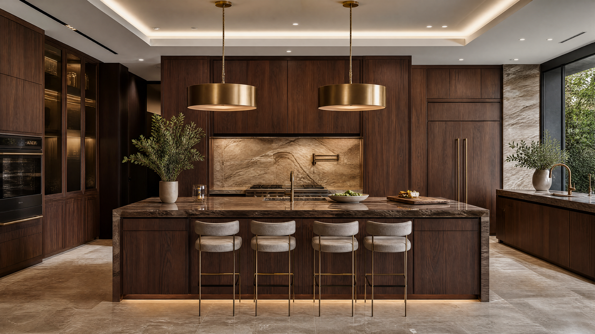 Luxury custom white oak kitchen cabinetry in Cherry Hills Denver residence