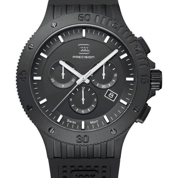 Closeup photo of GW-42-2-24 Glock Quartz Black Dial + Strap Watch