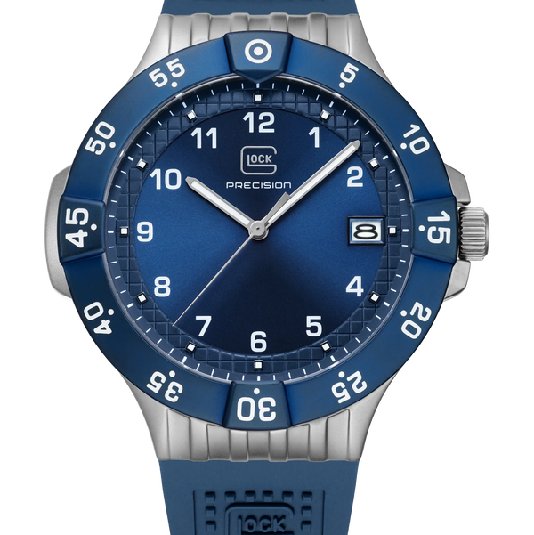 Closeup photo of GW-15-5-22 Glock Quartz Dark Blue Dial + Strap Watch