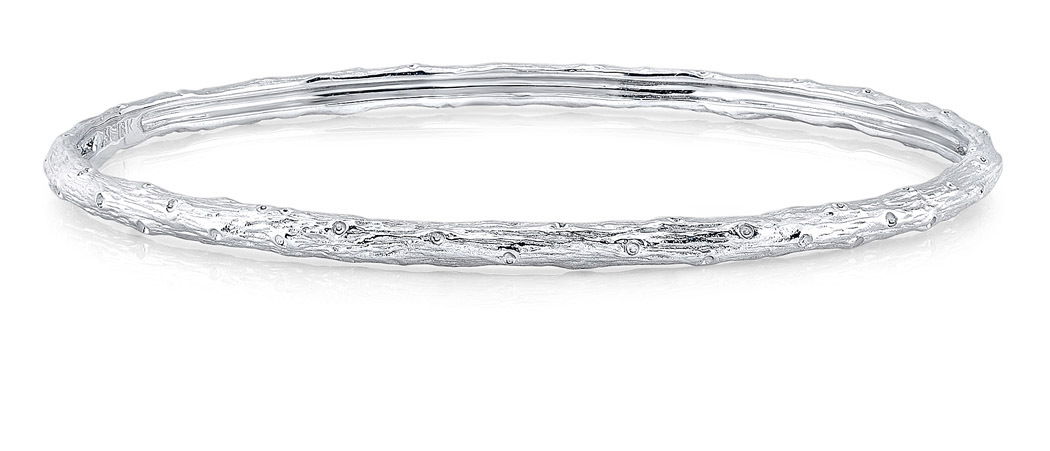 Small Width Arbor Bangle Bracelet in 18kt White Gold