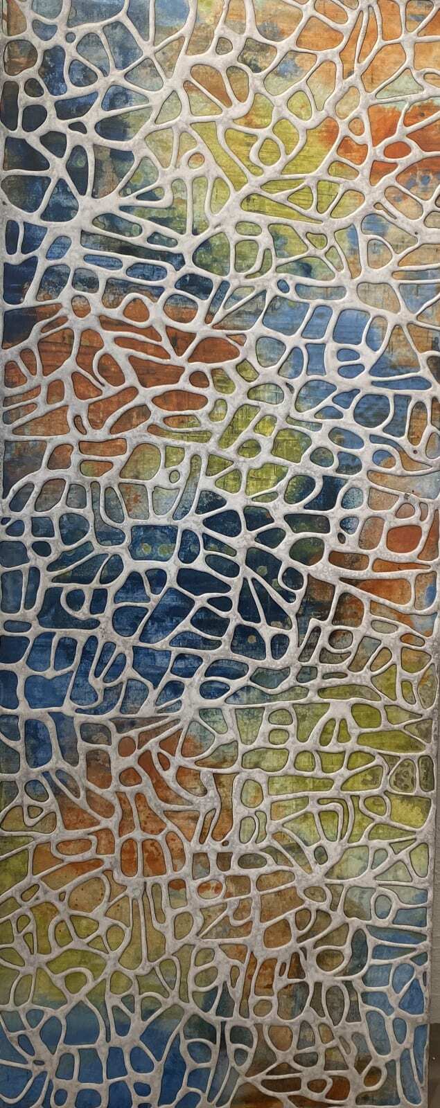 This visually striking mixed media on wood panel artwork by Kathleen Hope is reflective of the beauty of life?s unpredictability. Wonderfully open to interpretation, Coastal Breeze transcends stylistic boxes and represents a bold foray in contemporary art. Coastal Breeze