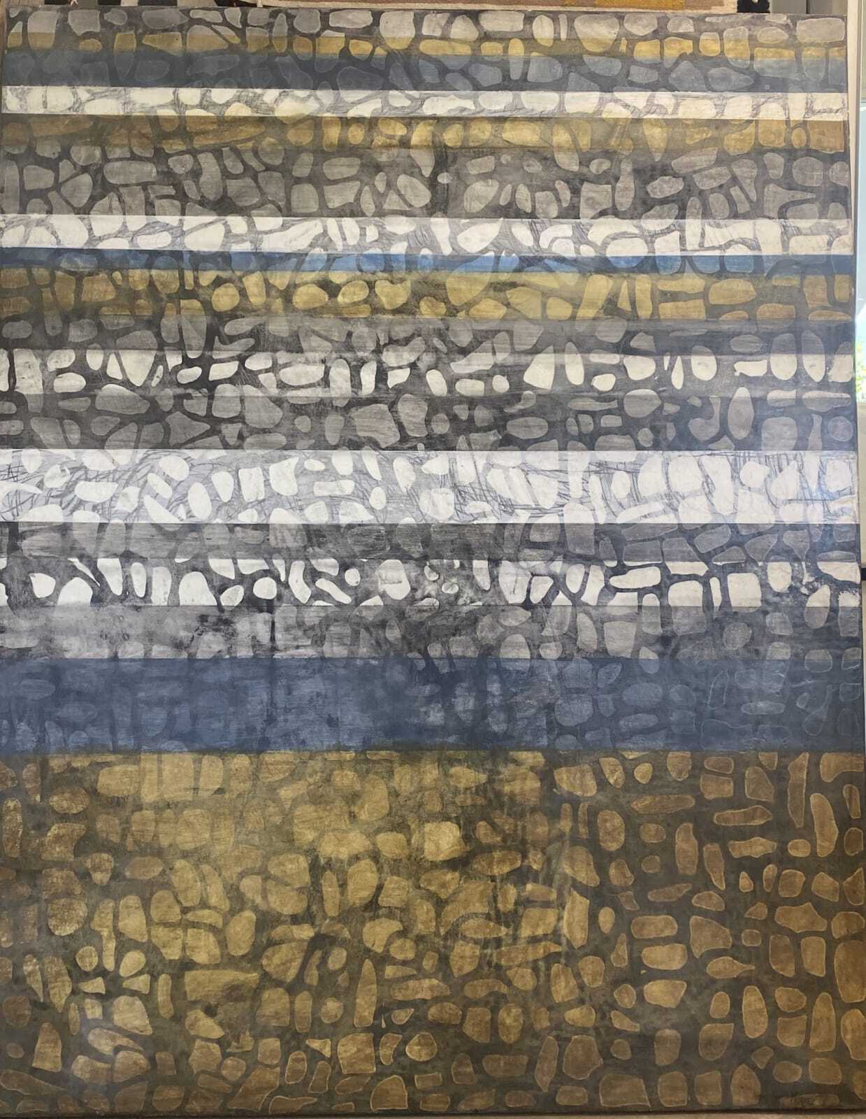 This exquisite acrylic on wood panel artwork by Kathleen Hope is reflective of the beauty of life?s unpredictability. Wonderfully open to interpretation, Time Worn transcends stylistic boxes and represents a bold foray in contemporary art. Time Worn