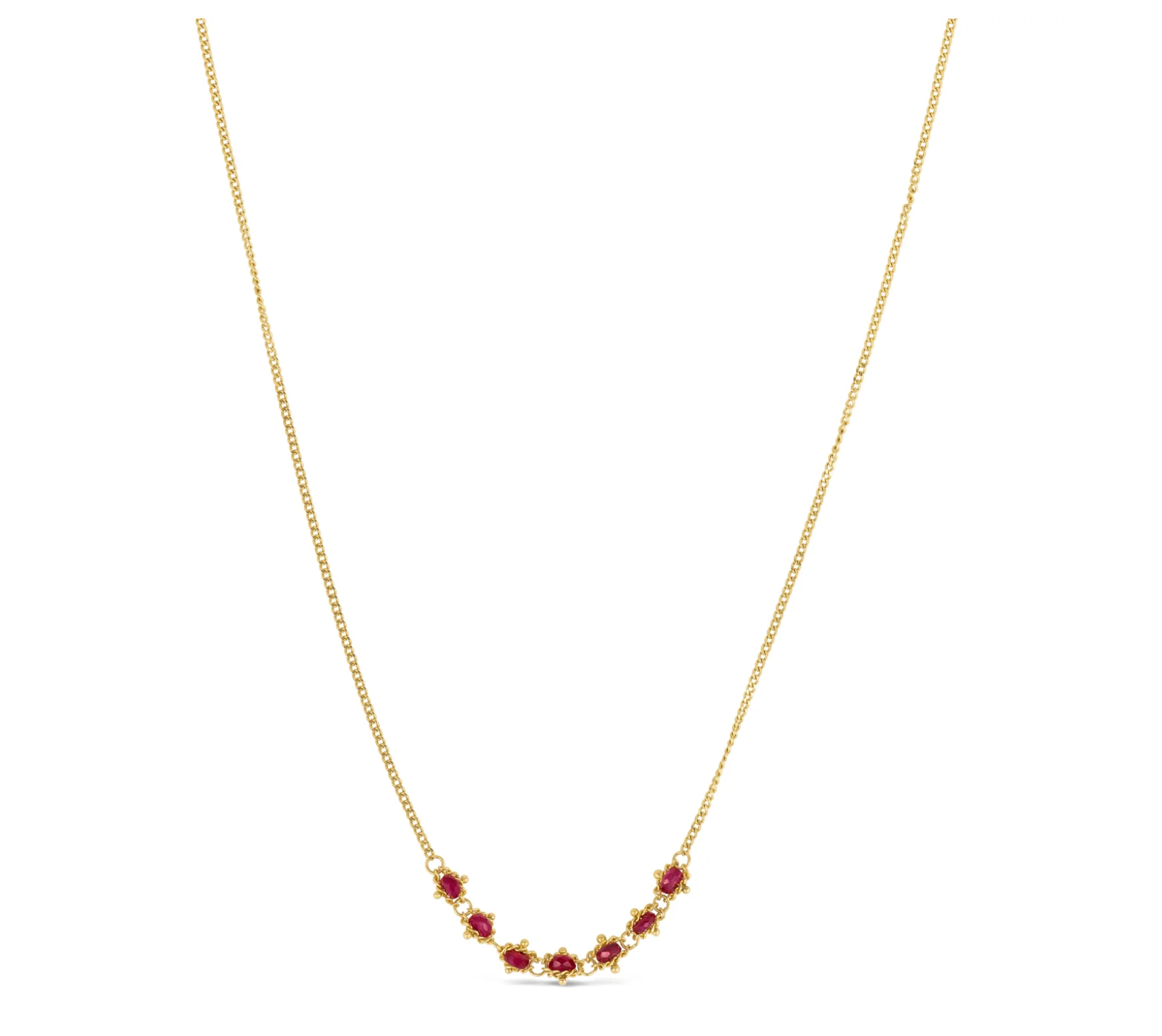 Petite Textile Necklace Ruby, 18k