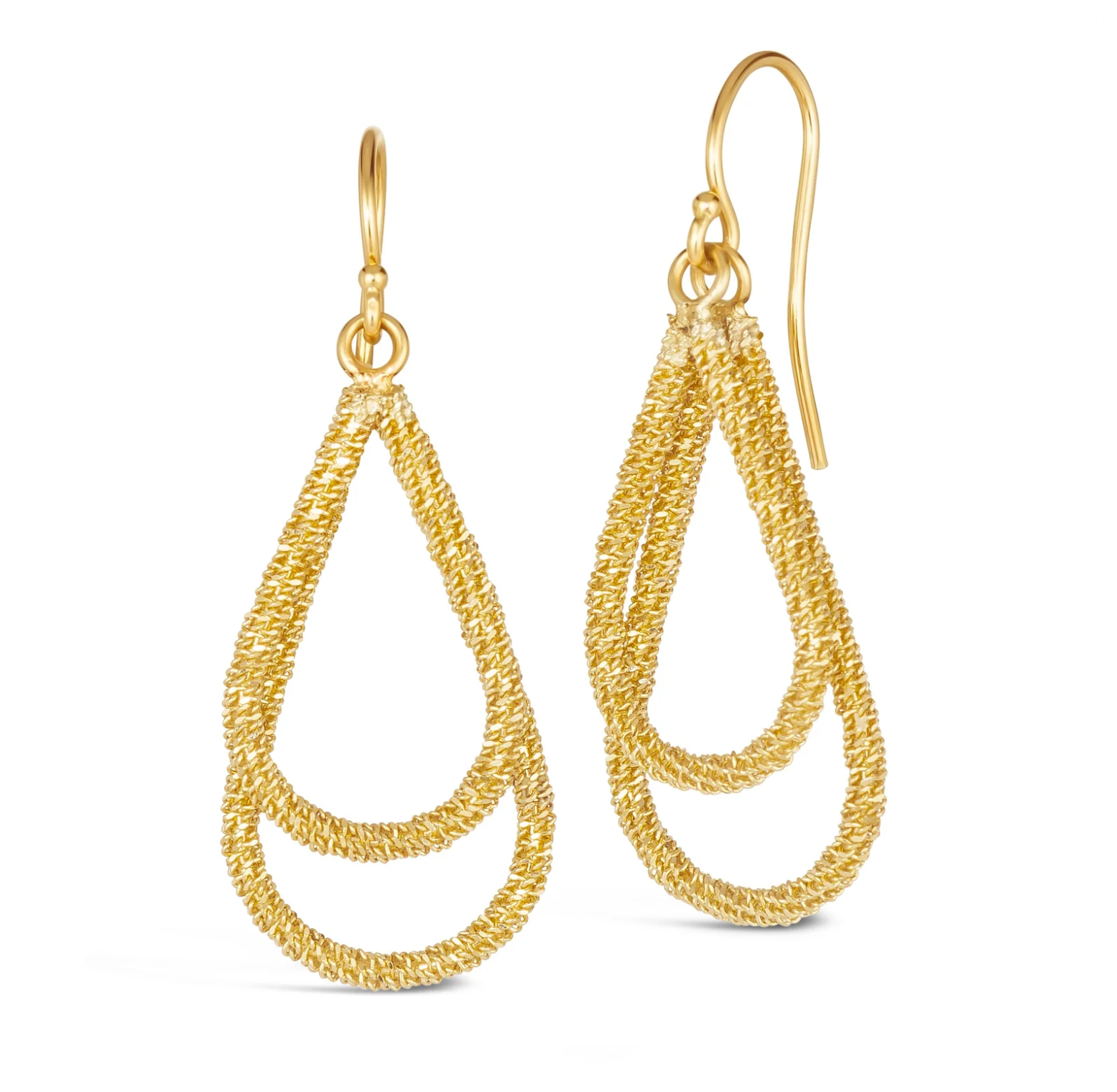 Double Teardrop Earrings. 18k.
