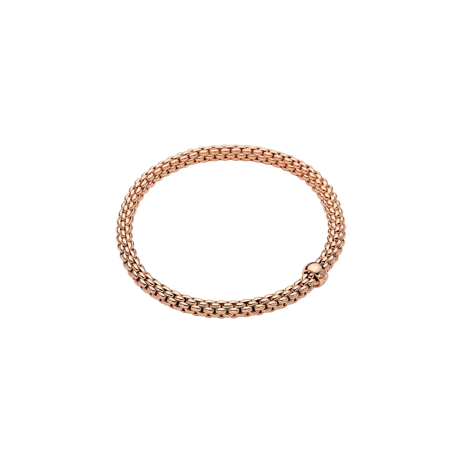 Solo Flex'It Bracelet in 18kt Rose Gold without diamonds - The bracelet measures 4.9mm in diameter and is a size large, 18cm or 7.08 inches internal circumference. 620BL-R Solo Bracelet in 18kt Rose Gold - 4.9mm - Size L