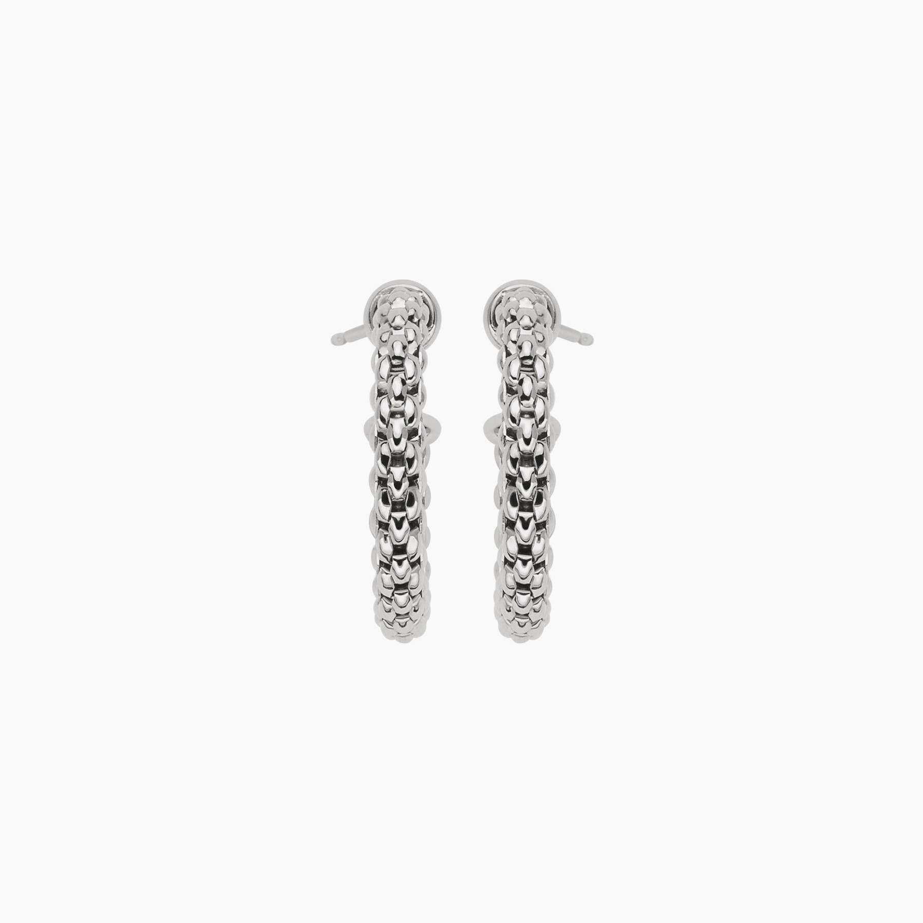 Small hoop earrings from the Essentials collection in 18kt White gold without diamonds - 27mm in diameter OR01-W Essentials Small Hoop Earrings in 18kt White Gold