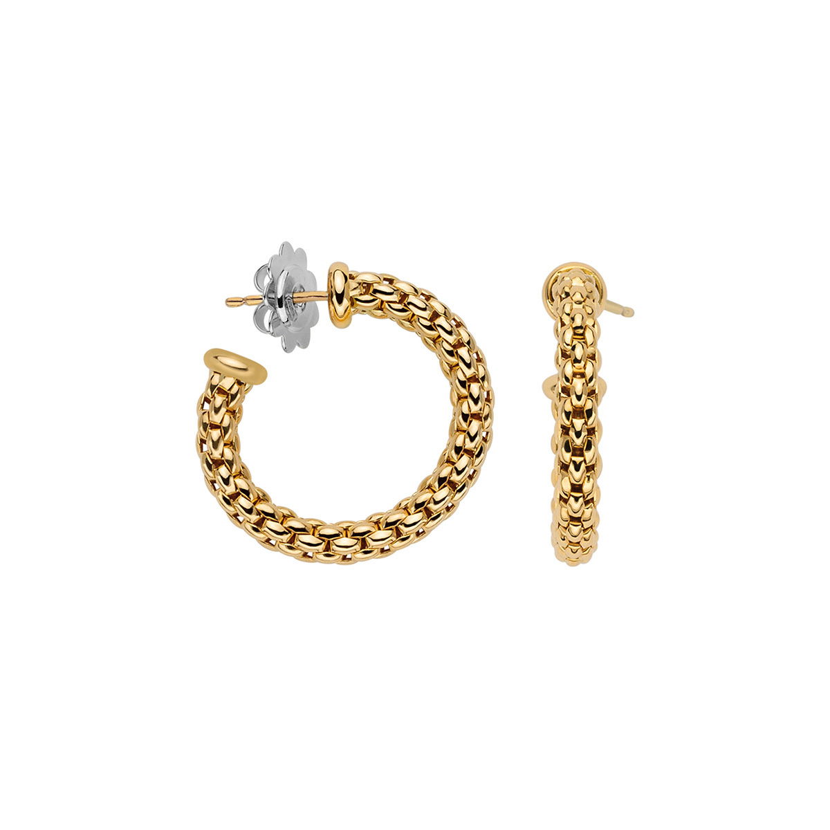 Small hoop earrings from the Essentials collection in 18kt Yellow gold without diamonds - 27mm in diameter OR01-Y Essentials Small Hoop Earrings in 18kt Yellow Gold