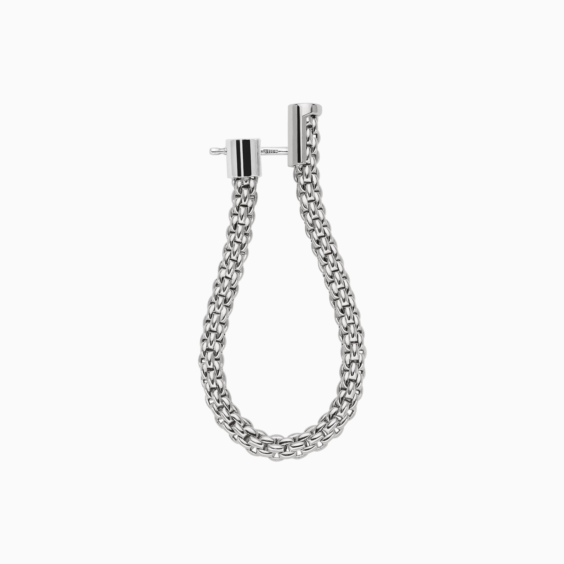 Medium Flex'It hoop earrings from the Essentials collection in 18kt White Gold - No Diamonds - 90mm long when worn as a dangle OR04-W Essentials Medium Flex'it Hoop Earrings in 18kt White Gold