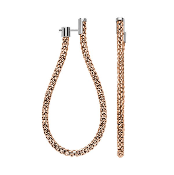 Closeup photo of Essentials Large Flex'it Hoop Earrings in 18kt Rose Gold