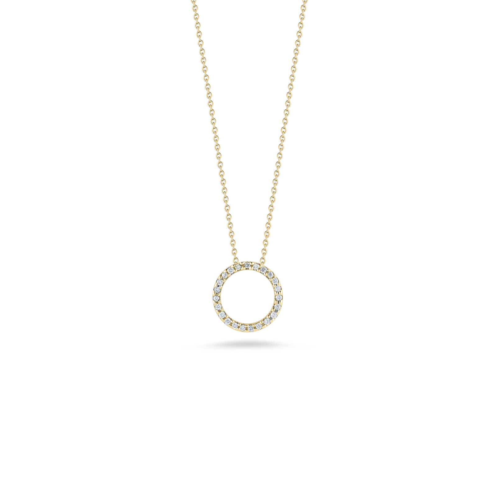 Tiny Treasures Small Diamond Circle Necklace in 18kt Yellow Gold