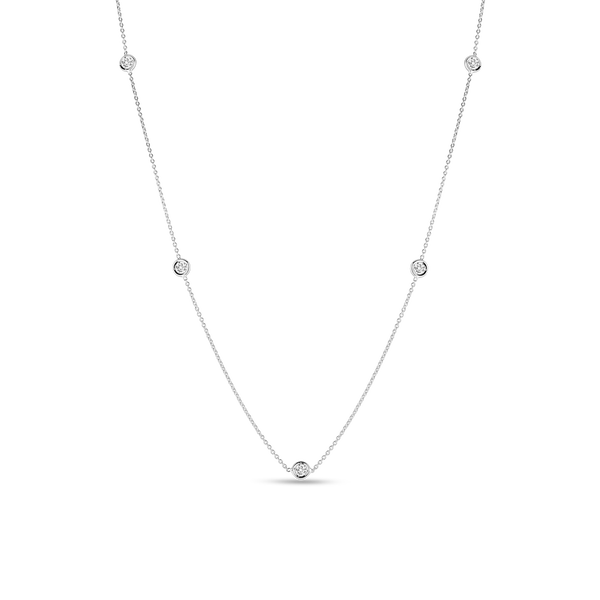 Closeup photo of Diamonds by the Inch 5 Station Necklace in 18kt White Gold