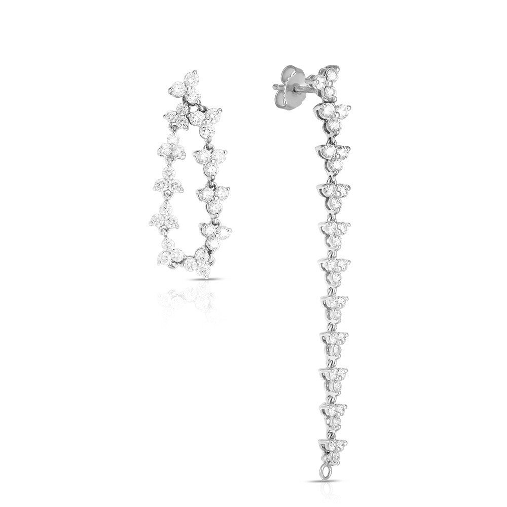 Tiny Treasures Convertible Diamond Flower Earrings in 18kt White Gold