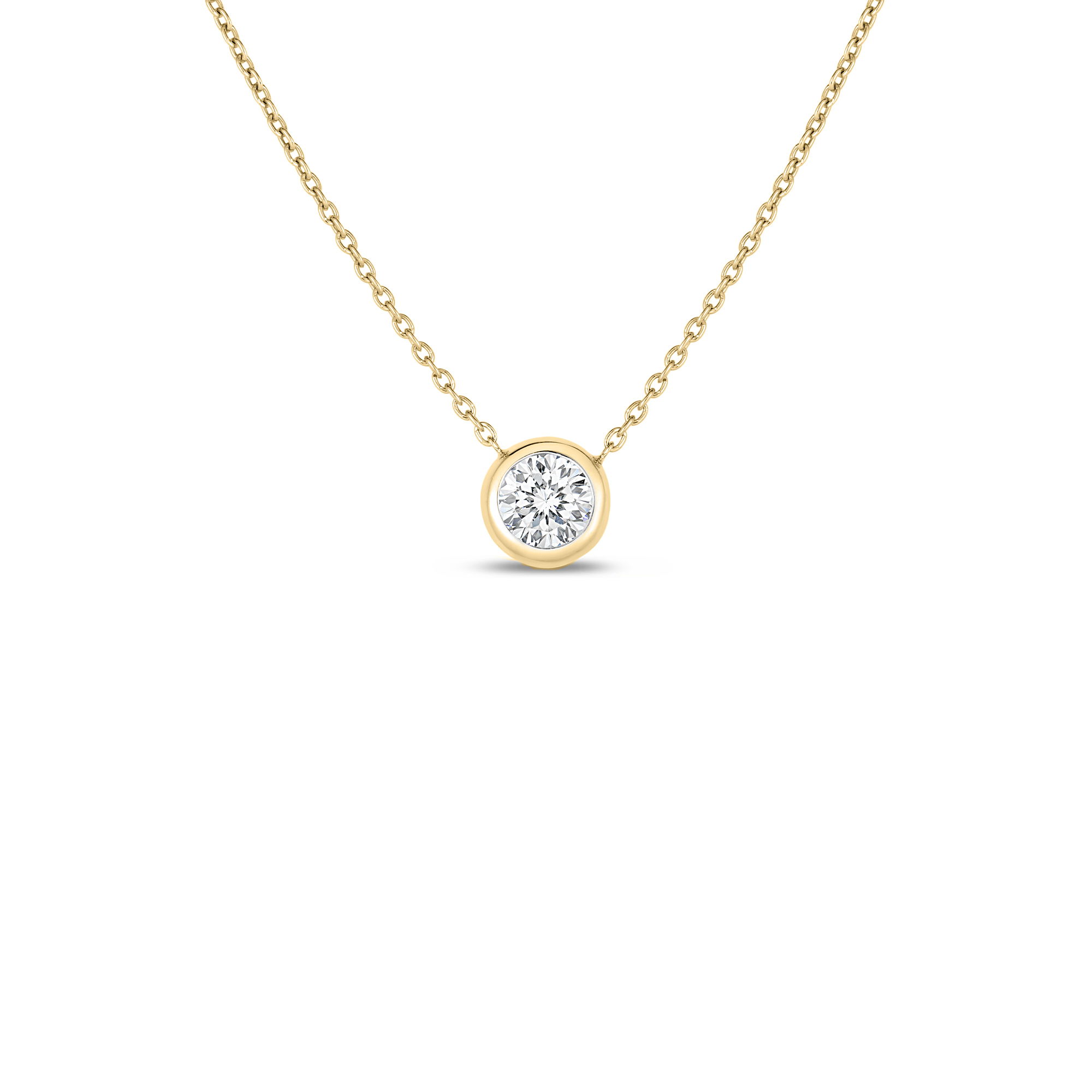 Diamonds by the Inch Single Bezel Set Round 0.19ct Diamond Necklace in 18kt Yellow Gold