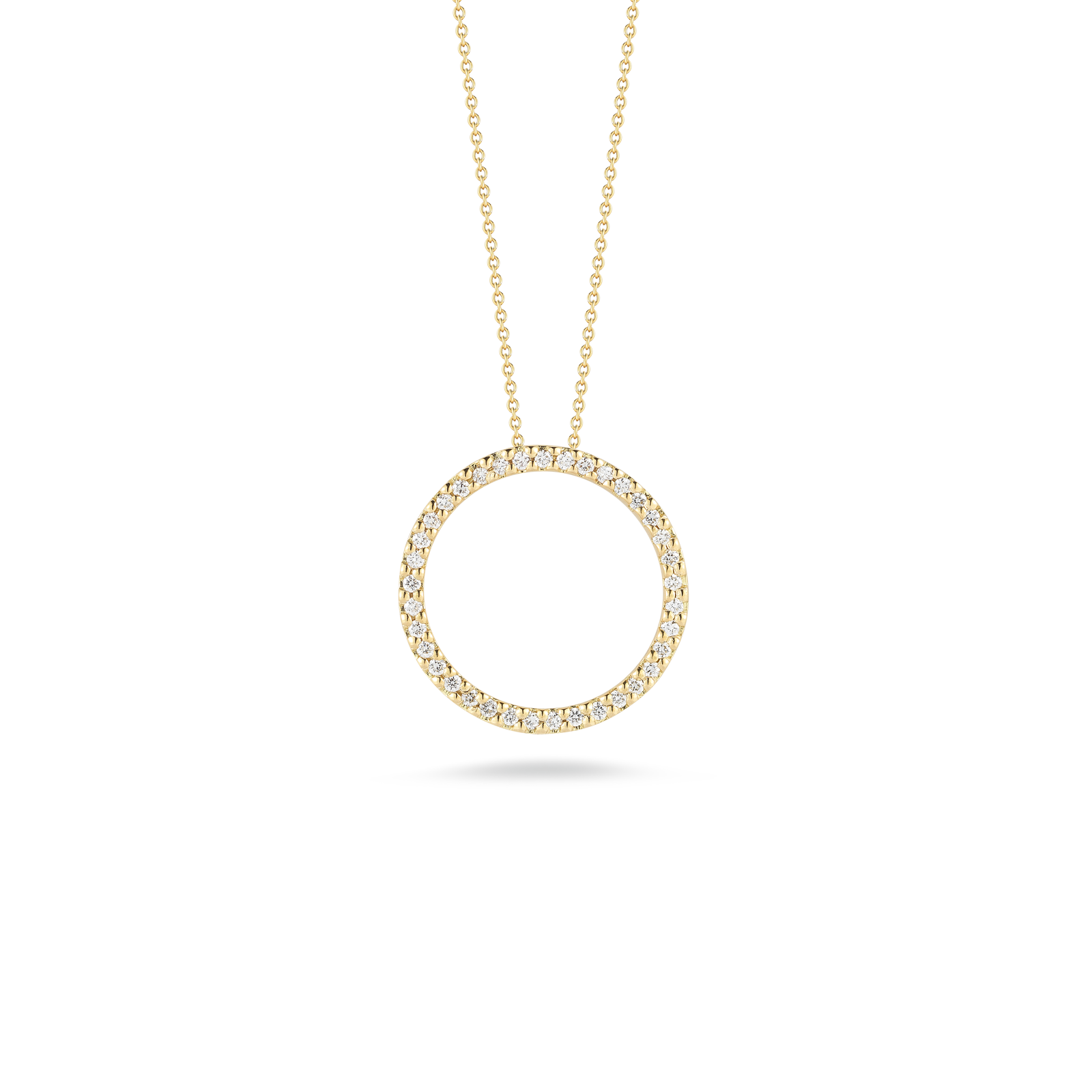 Tiny Treasures Medium Diamond Circle Necklace in 18kt Yellow Gold