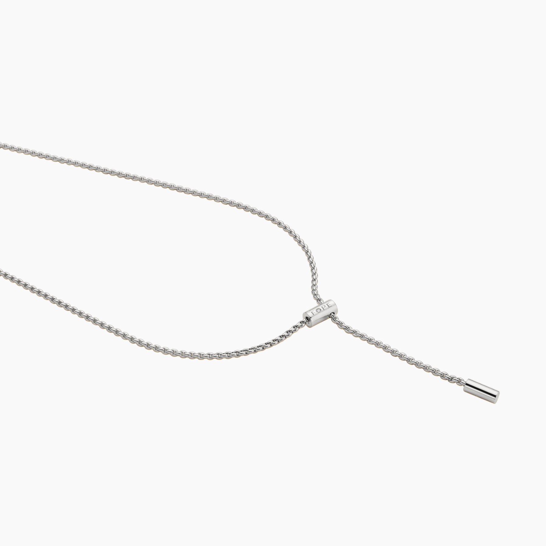 Aria Lariat Necklace in 18kt White Gold with White Diamonds - 2.05mm - 41cm