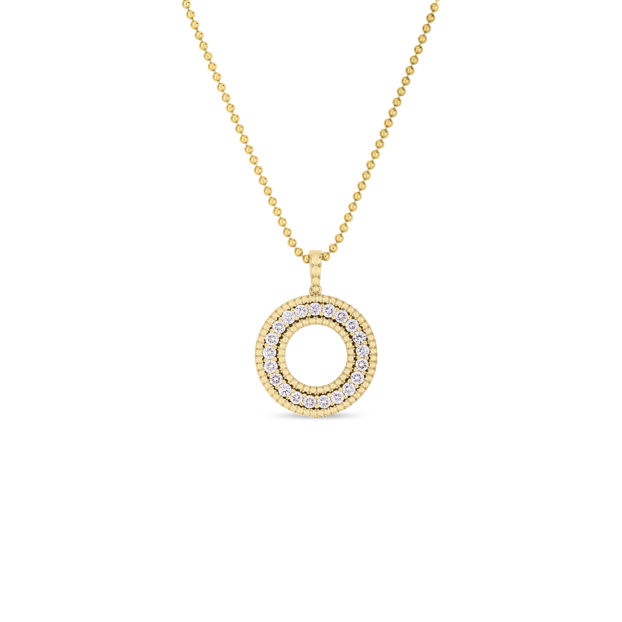 Siena Large Diamond Circle Necklace with Diamonds in 18kt Yellow Gold