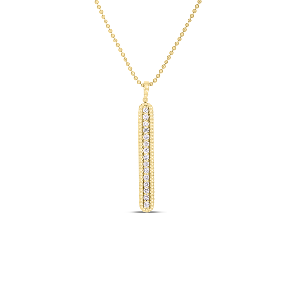 Closeup photo of Siena Diamond Tablet Necklace in 18kt Yellow Gold