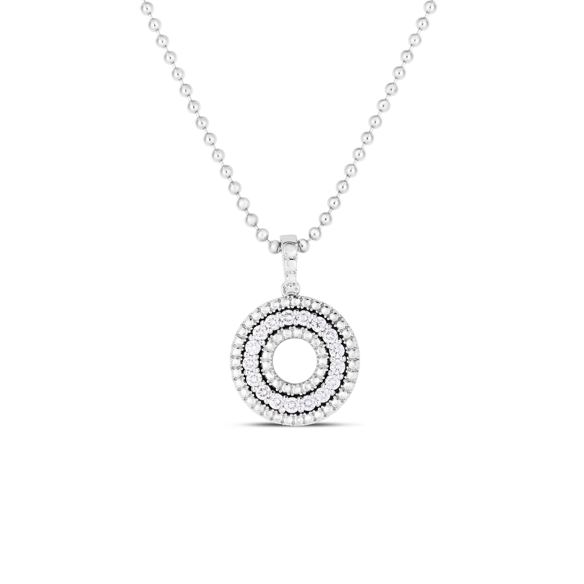 Siena Medium Diamond Circle Necklace in 18kt White Gold