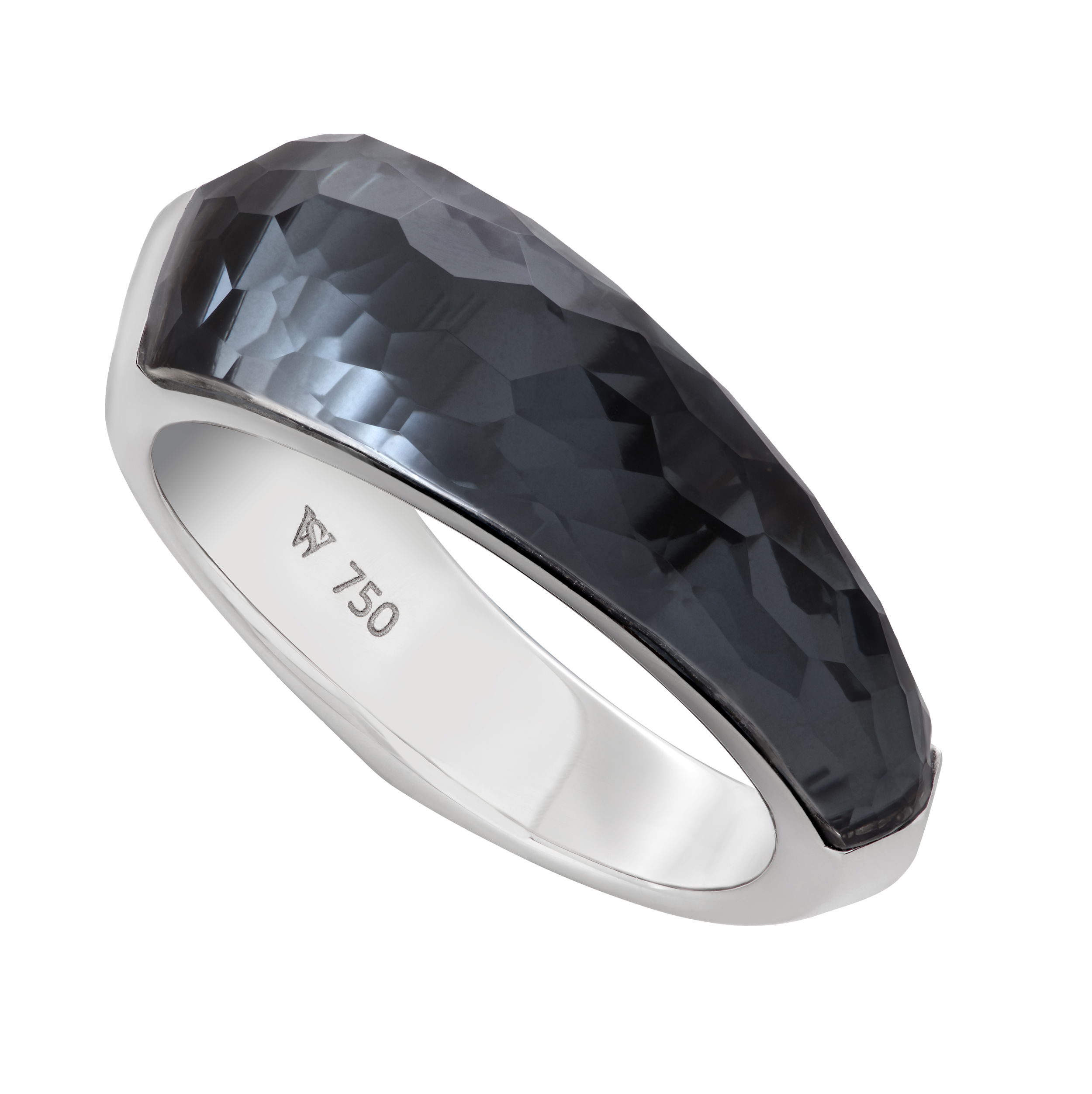 CH2 Shard Stack Ring with Hematite in 18kt White Gold - Size 7 by Stephen Webster. Crystal Haze Shard Stack Ring - 18kt white gold set with hematite under clear quartz Crystal Haze at8.13ct. CH2 Shard Stack Ring with Hematite in 18kt White Gold - Size 7