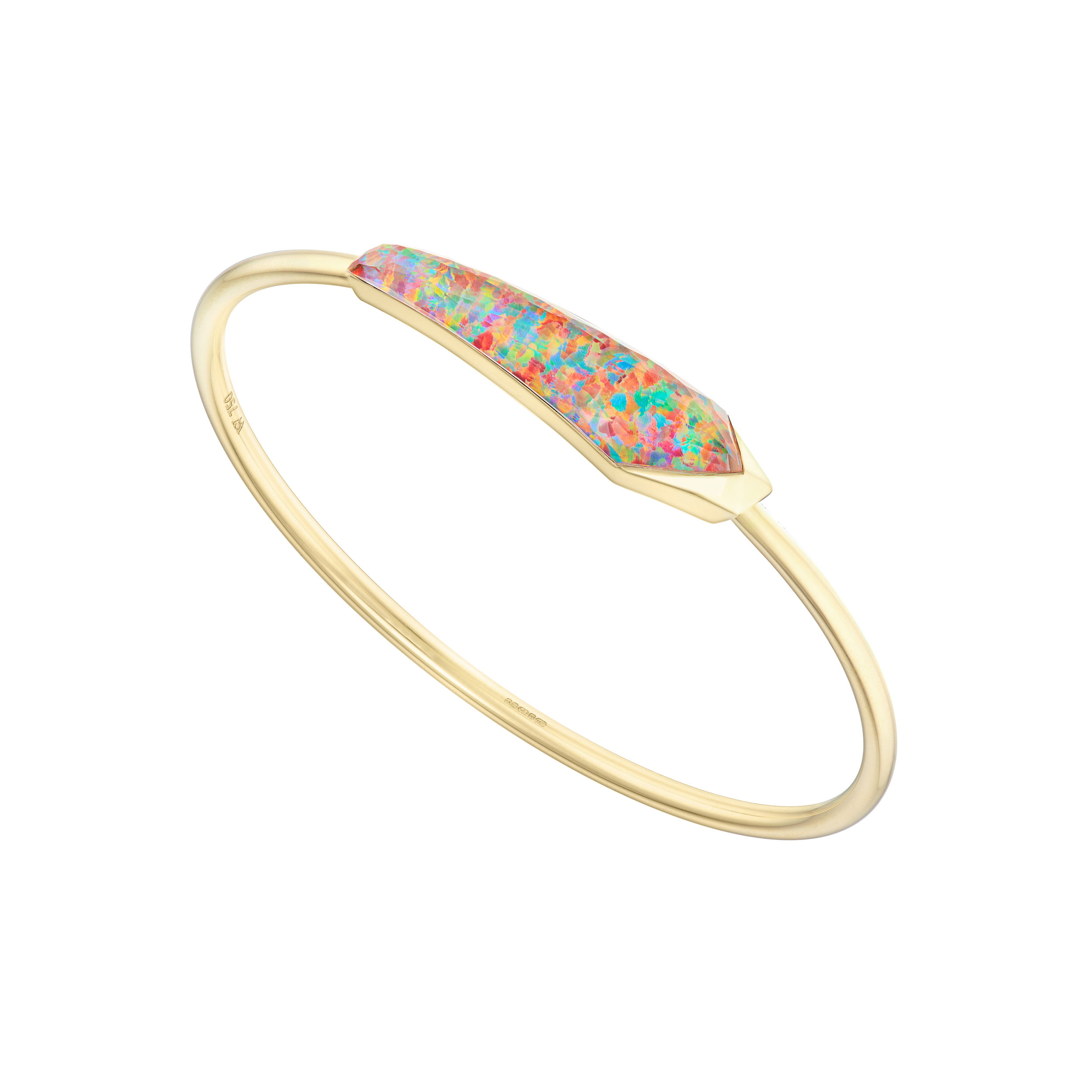 CH2 Shard Flexi Bangle with Fire Opalescent in 18kt Yellow Gold