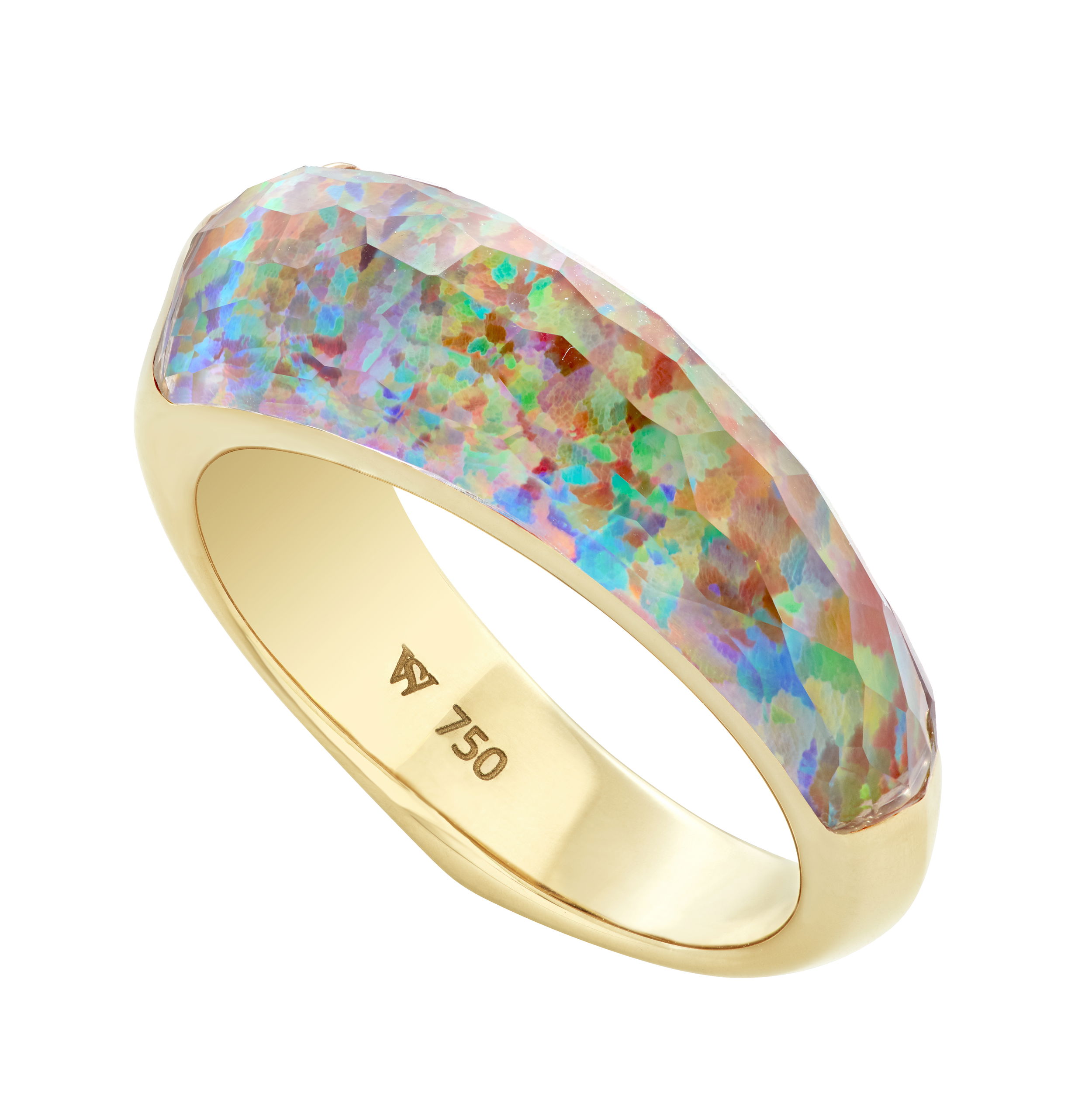 CH2 Shard Stack Ring with Fire Opalescent in 18kt Yellow Gold - Size 7 by Stephen Webster. Crystal Haze Shard Stack Ring - 18kt yellow gold set with fire opalescent under clear quartz Crystal Haze at 5.99ct. CH2 Shard Stack Ring with Fire Opalescent in 18kt Yellow Gold - Size 7
