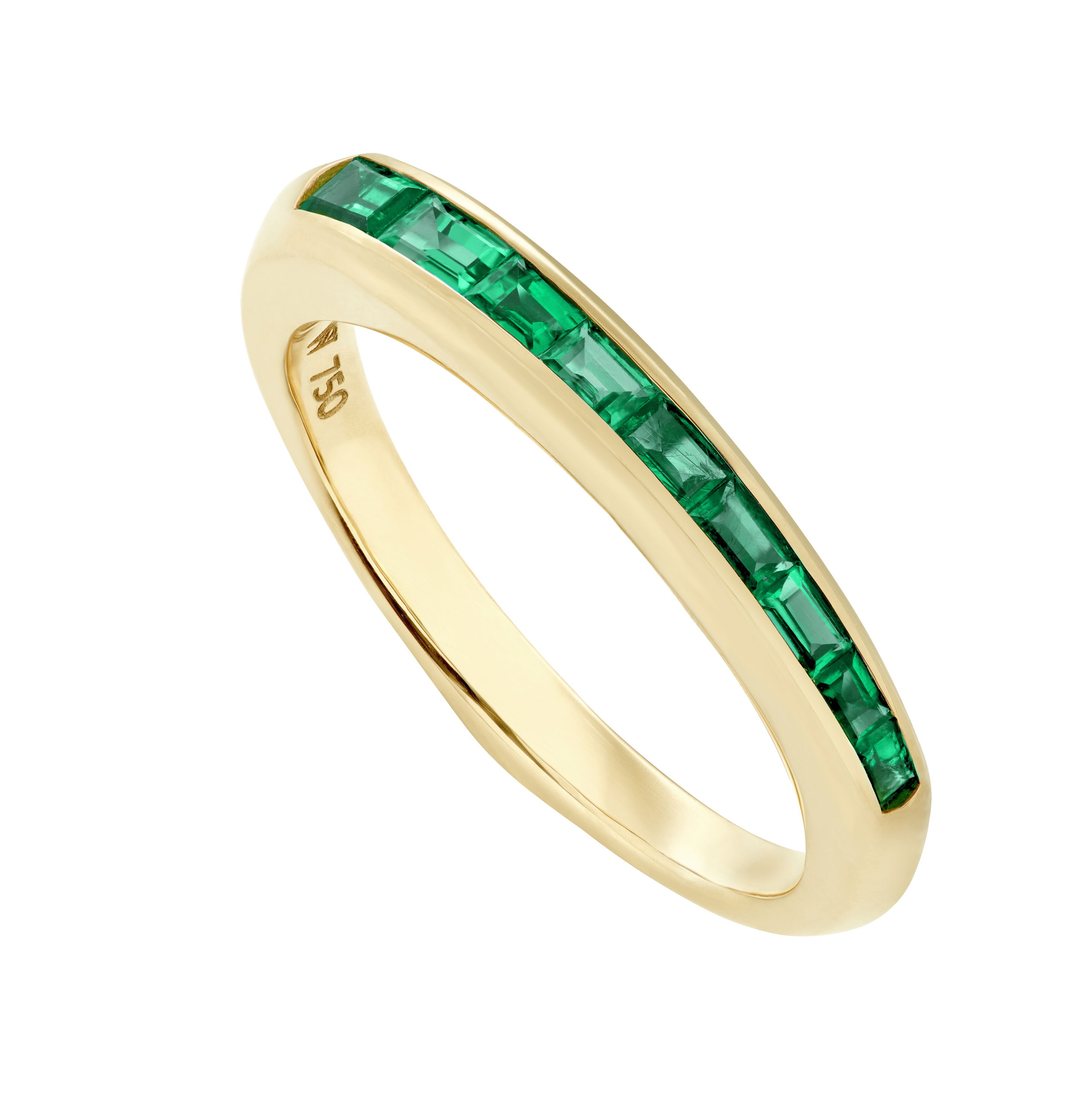 CH2 Baguette Stack Ring with Emeralds in 18kt Yellow Gold - Size 6 by Stephen Webster. Crystal Haze Baguette Stack Ring - 18kt yellow gold set with emerald baguettes at 0.50ctw. CH2 Baguette Stack Ring with Emeralds in 18kt Yellow Gold - Size 6