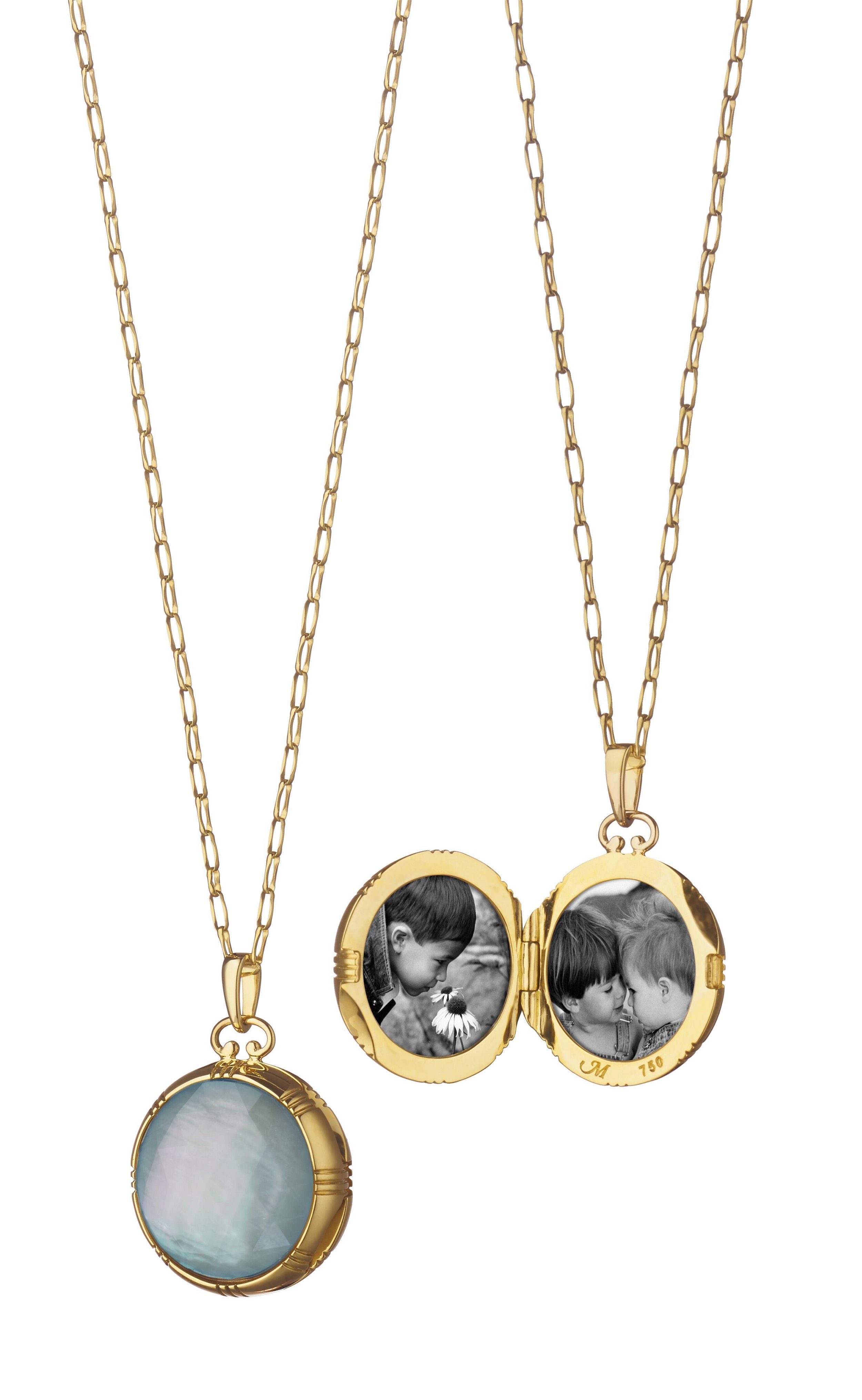 Blue Topaz And Mother Of Pearl Locket
