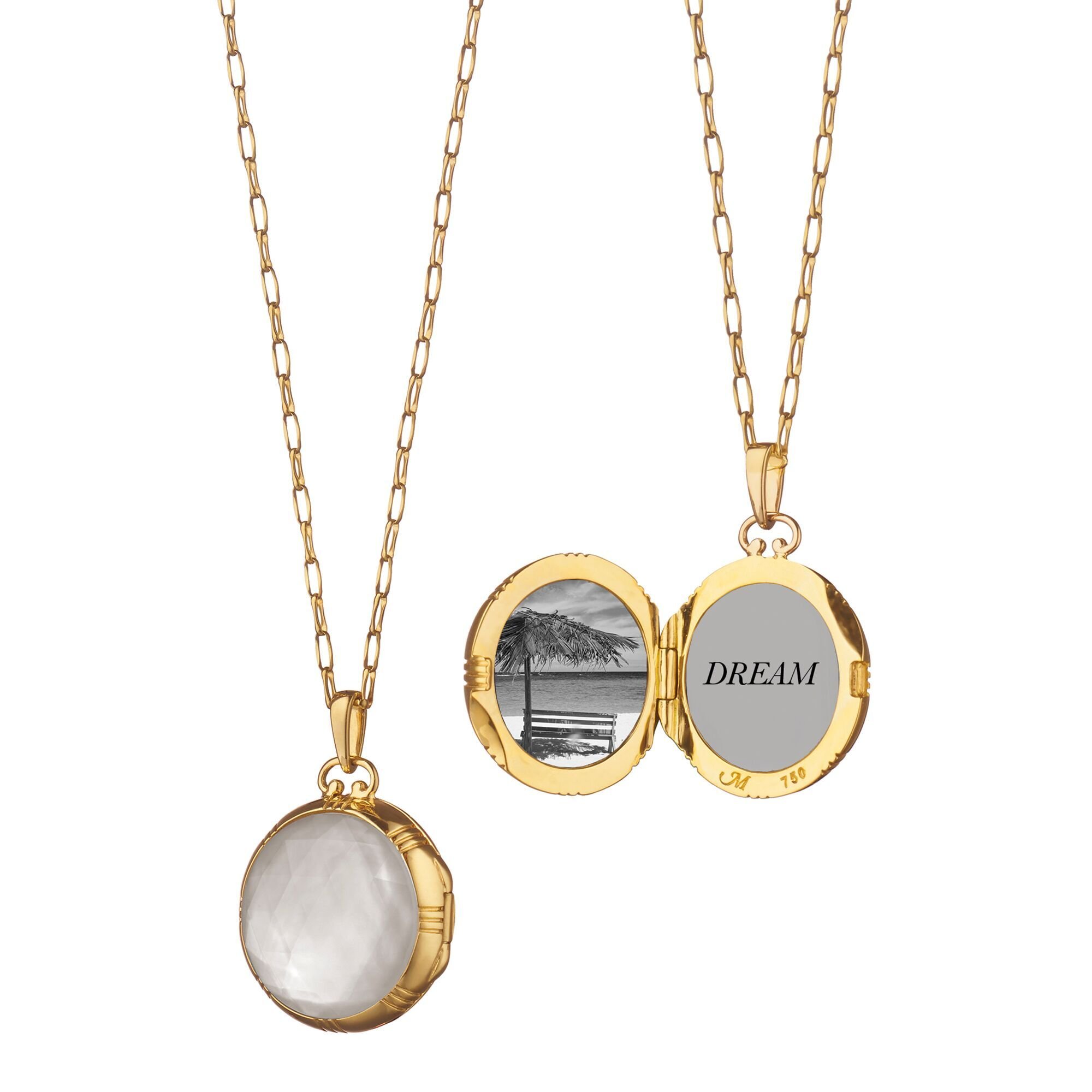 Rock Crystal And Mother Of Pearl Locket