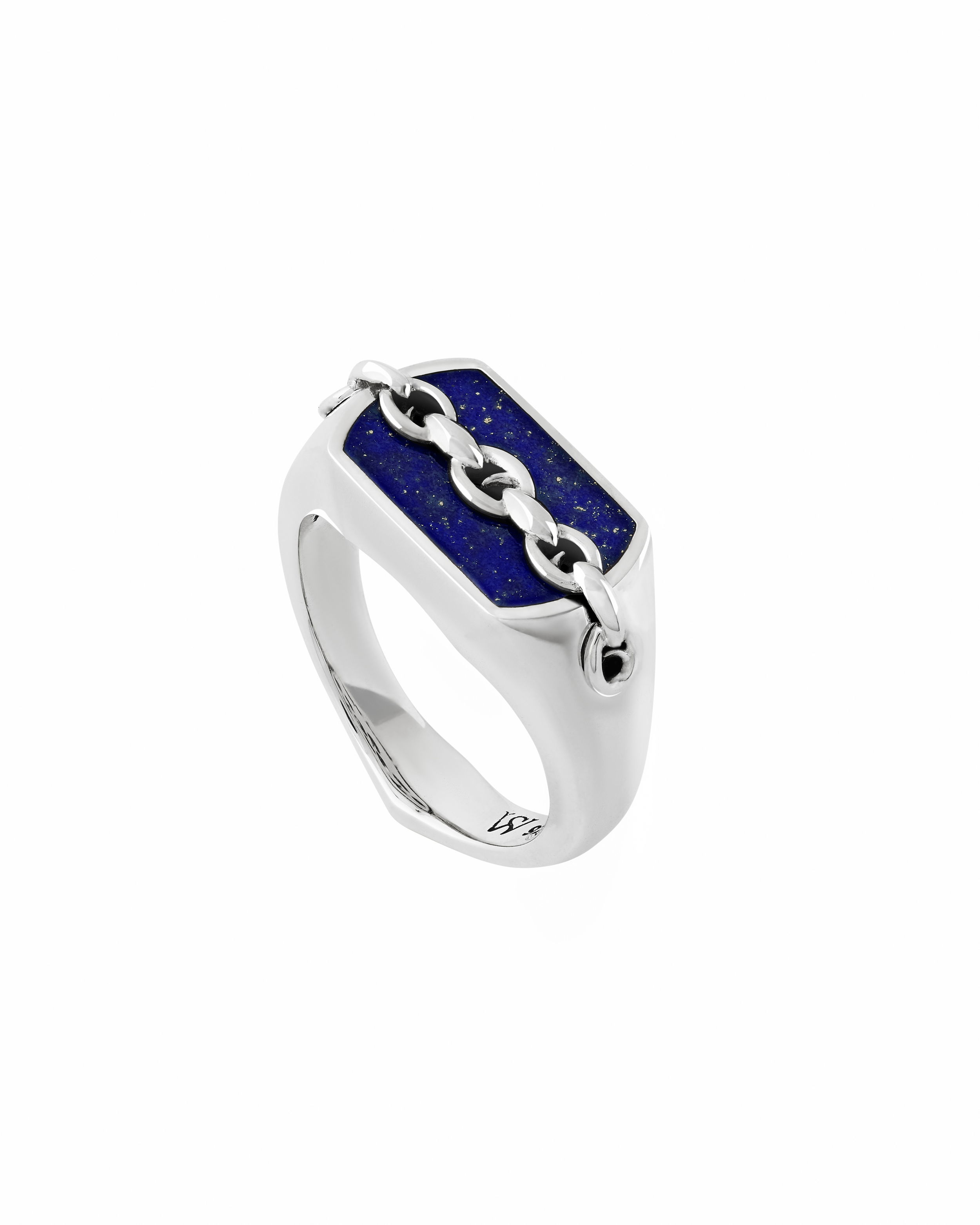 Thorn Addiction Inline Pinky ring with Lapis in Sterling Silver - Size 7