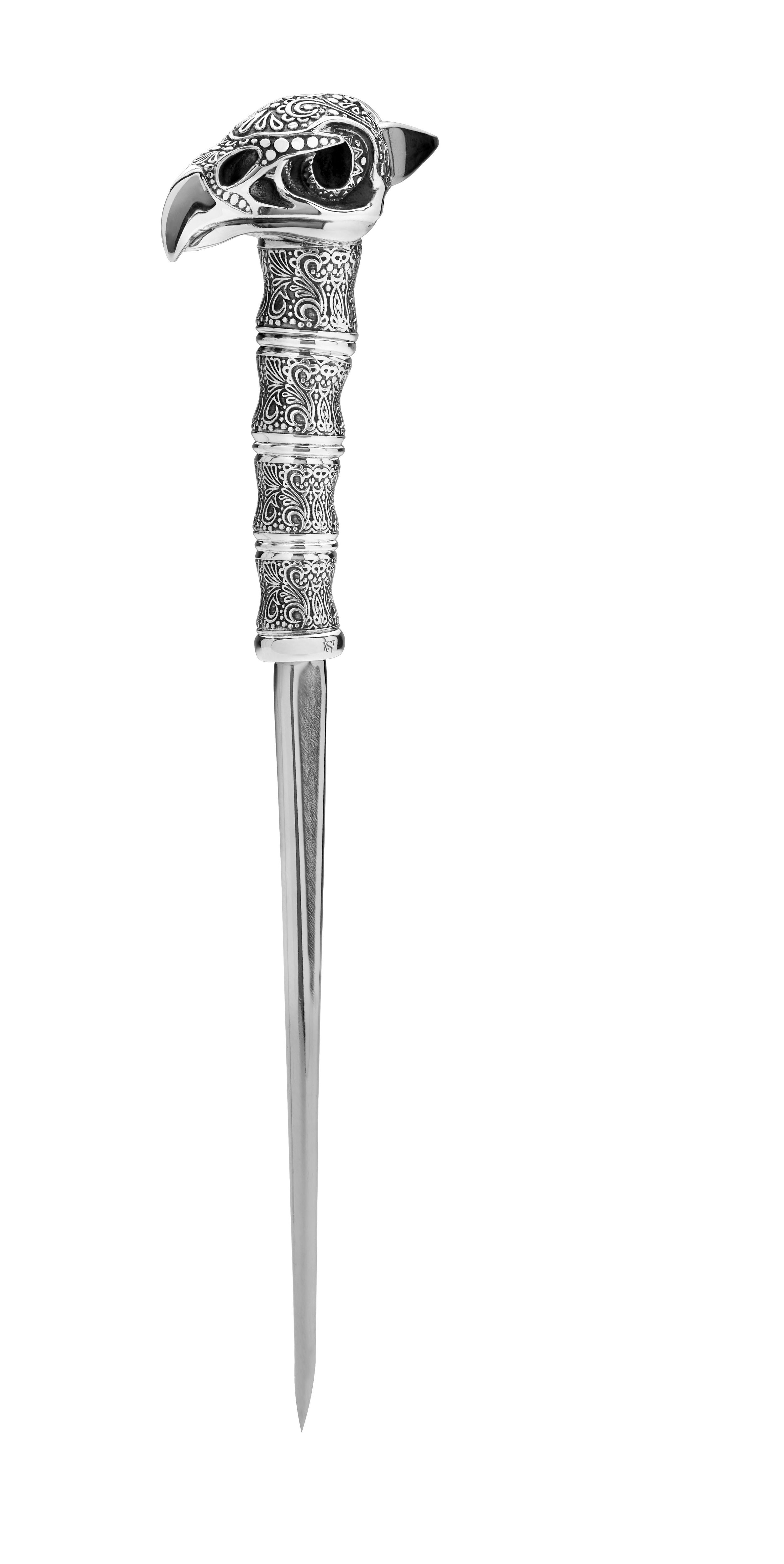 Tequila Lore Vulture Ice Pick in Sterling Silver by Stephen Webster. Sterling silver ice pick with vulture skull handle. Tequila Lore Vulture Ice Pick in Sterling Silver
