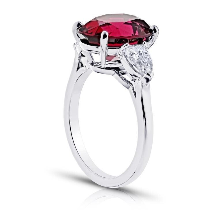 6.05ct Oval Red Spinel with Diamonds in Platinum and 18kt Yellow Gold Setting