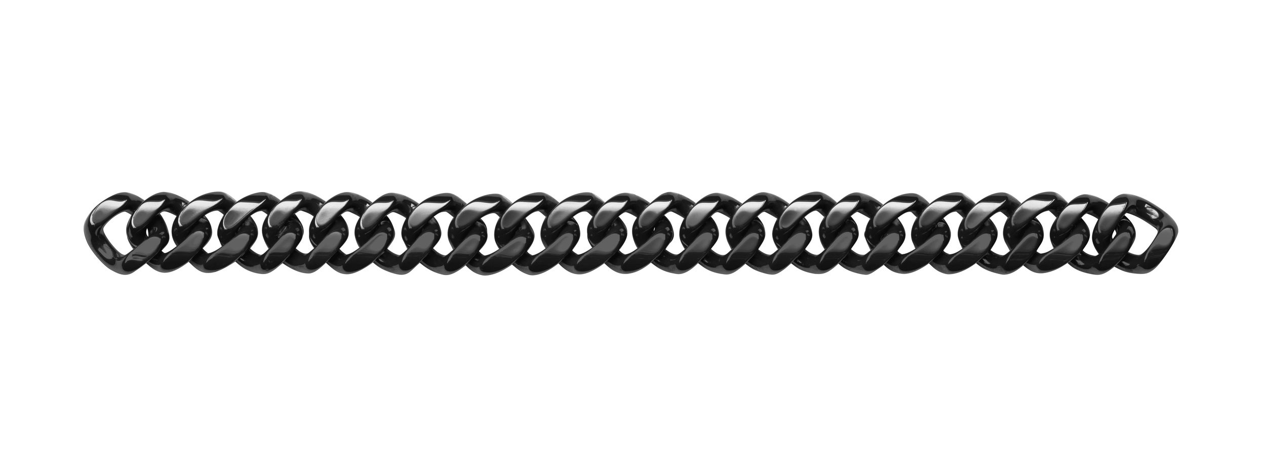 England Made Me Cuban Ceramic Polished Bracelet in Black - 13mm - 7" Long by Stephen Webster. Black polished ceramic Cuban link bracelet measuring 13mm wide and 7 inches long. This bracelet matches several clasps sold separately. England Made Me Cuban Ceramic Polished Bracelet in Black - 13mm - 7" Long