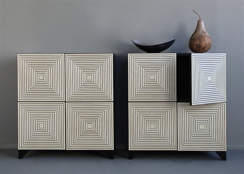 Red Maze Cabinet Console