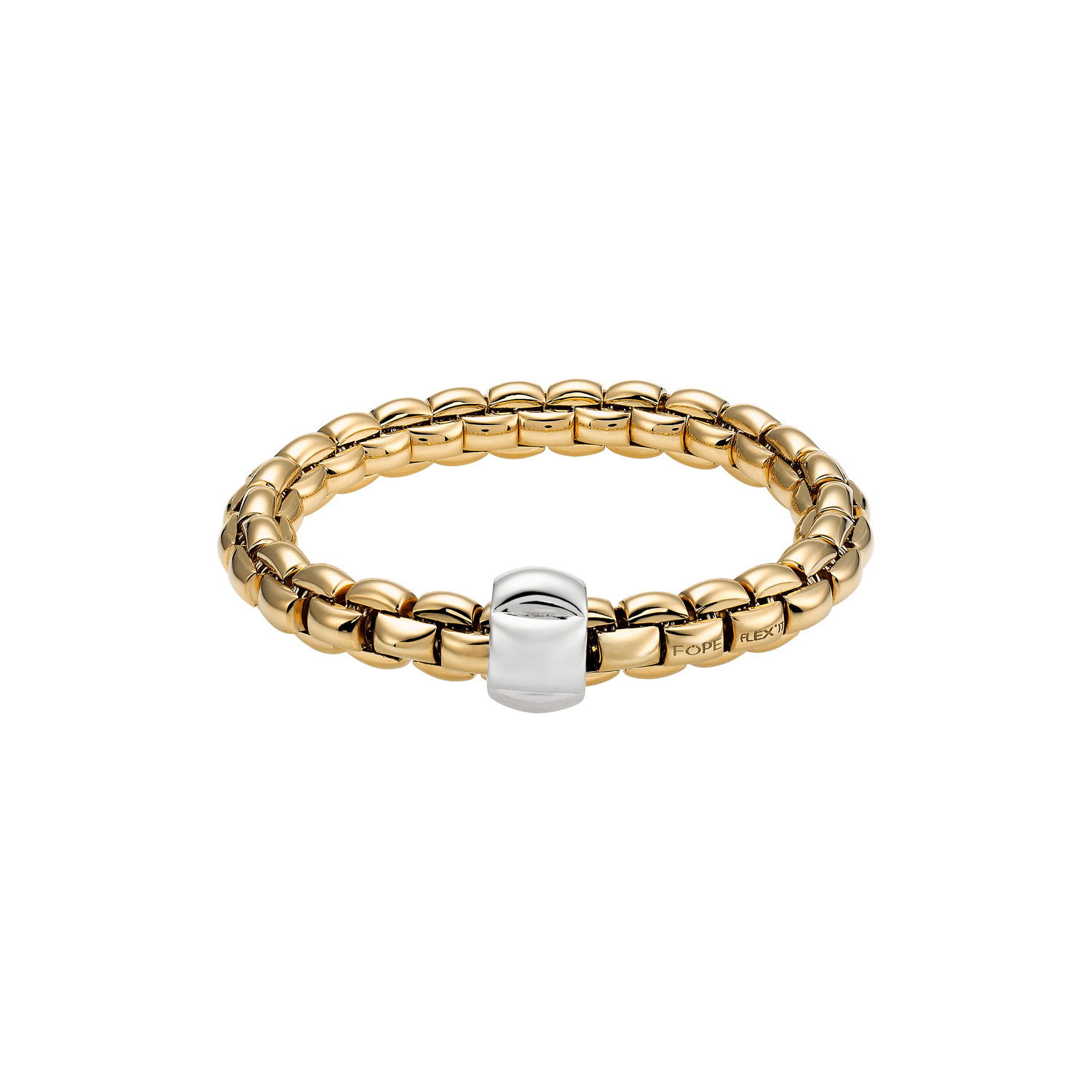 Eka Bracelet in 18kt Yellow Gold with White Gold Element - 8.7mm - Size XL