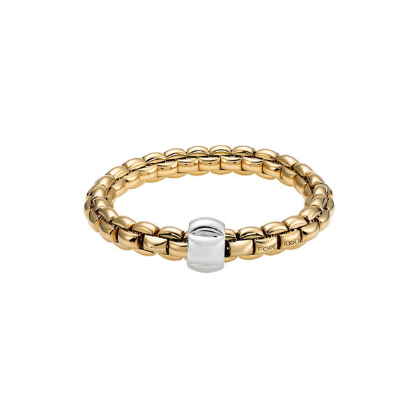 Closeup photo of Eka Bracelet in 18kt Yellow Gold with White Gold Element - 8.7mm - Size M