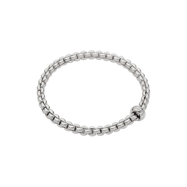 Closeup photo of Eka Bracelet in 18kt White Gold with White Gold Element - 5.6mm - Size XL